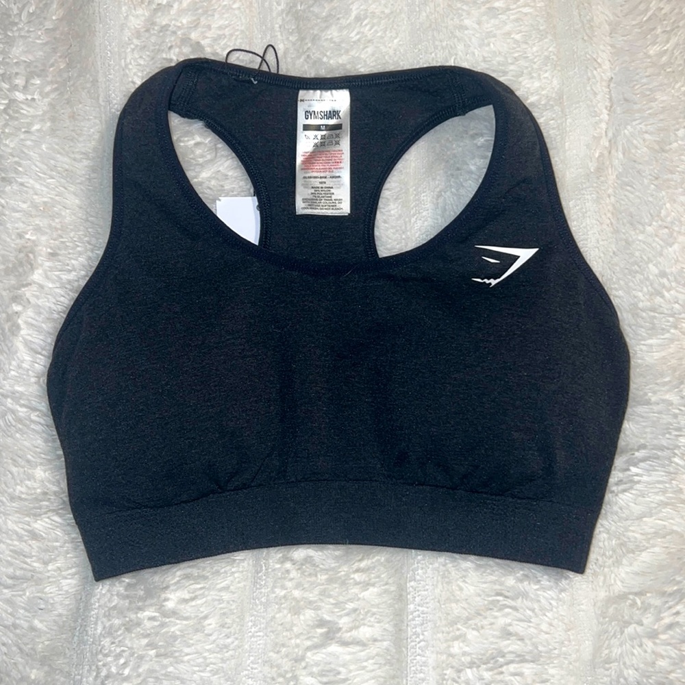 NWT Gymshark Vital Seamless Sports Bra (Black Marl- Medium)